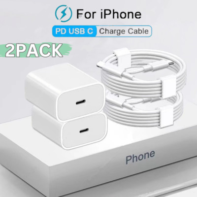2PACK 20W Ungrade Super Fast Charger Type C For iPhone 14 13 12 11Pro Max Xs XR