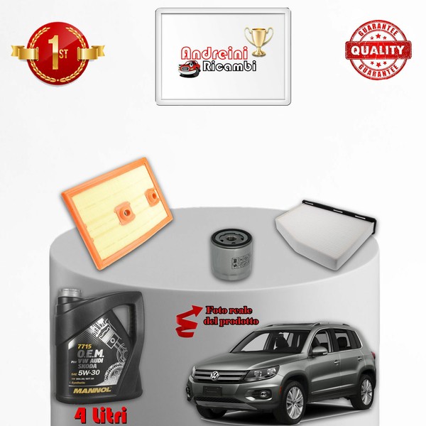 Wartungsset 3 Filter Und ÖL Vw Tiguan 1.4 Tsi 92KW 125PS Ab 2015-image