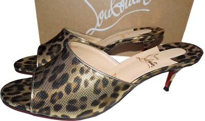 Christian Louboutin Mules EAST MULE 55 Leopard Metallic Sandals