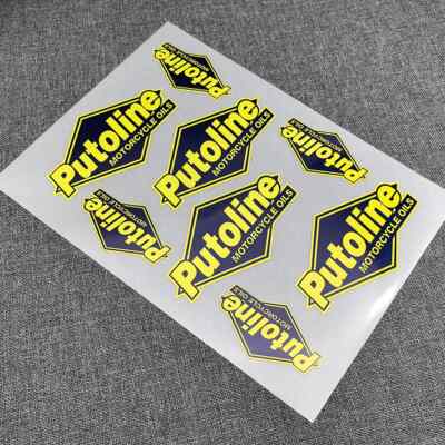 8Pc Waterproof Reflective Putoline Motor Oil Motorcycle Stickers Fork Decals Set