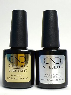 CND Shellac Gel DuraForce Top Coat Base Coat 0.42oz Duo Pack