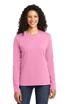 Port & Company LPC54LS Womens Long Sleeve Cotton Crew Neck Stylish T-Shirt