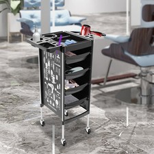 Friseurwagen,Salonwagen Salon Rollwagen mit 5 ausziehbaren Schubladen Faltbarer