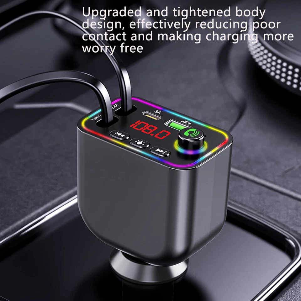 Bluetooth 5.3 FM Transmitter Car MP3 Modulator Player Handsfree Audio Receiver - Bild 2 von 4