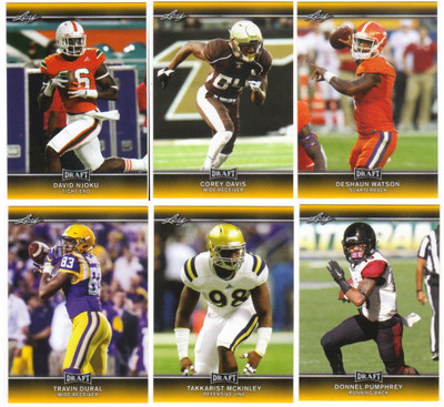 2017 Leaf Draft Football - Gold Parallel Cards - Pick From Card #'s 1-69