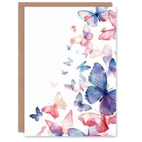 Schmetterling Aquarell Hell Design Frau Geburtstagskarte