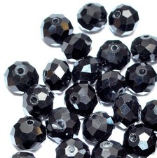 a string of AAA black faceted glass crystal rondelle beads 68 pcs of 8 x 6 mm