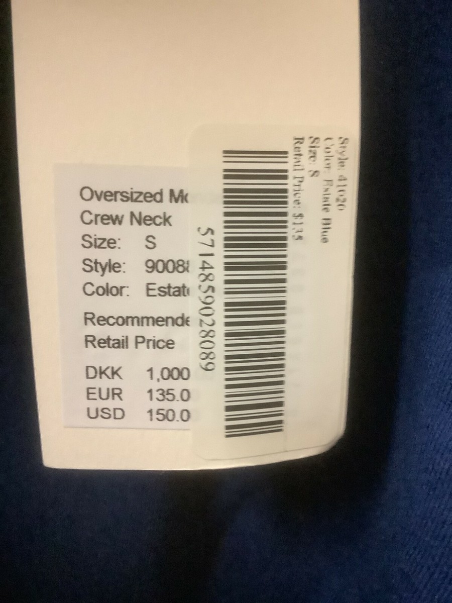 7 Days Active Mens Sweatshirt Blue Oversized Monday Crew Neck Pullover Size  S | eBay