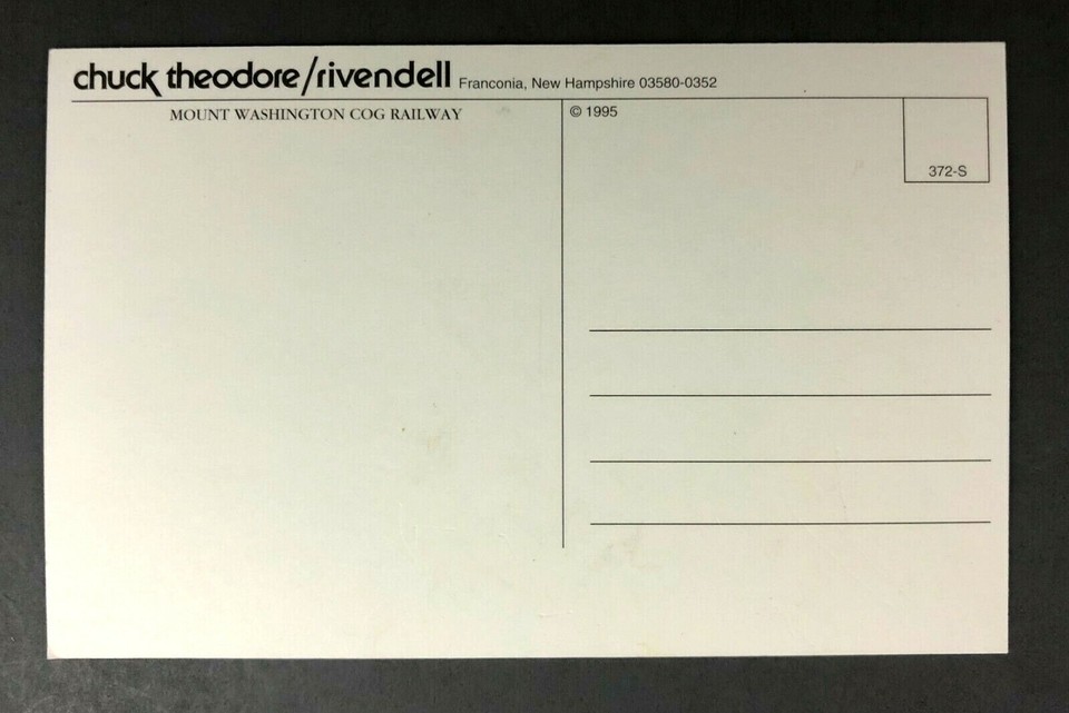 1995 Mount Washington NH Cog Railway Train Postcard Chuck Theodore