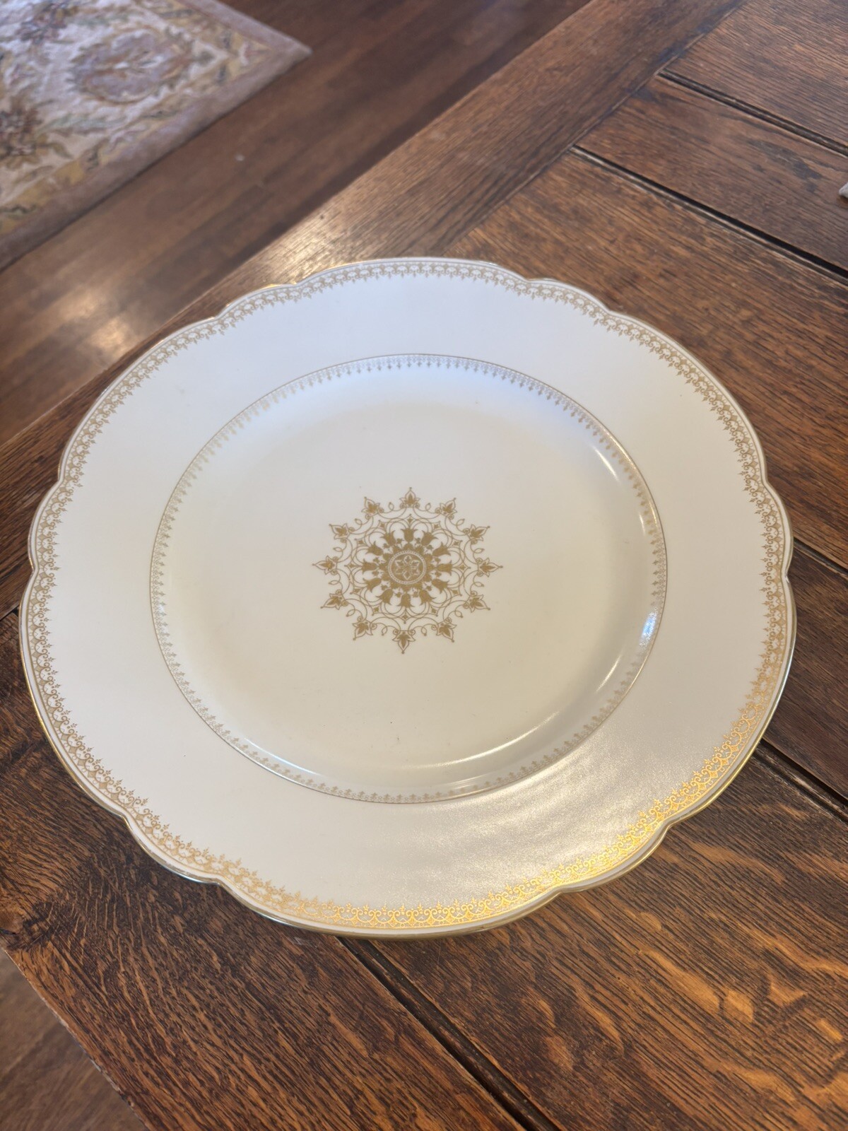 Antique 13” round French Porcelaine platter. Marked “R S Made In France”