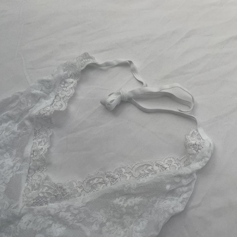 Leg Avenue Lingerie 2 Piece Lace Socks And One Piece Nylon White One Size NWOT - Image 4 of 4