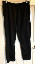 Adidas Womens Black Athleisure Activewear Track Pants Size M French Terry