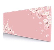 IMAYONDIA Pink Japanese Desk Mat, Cherry Blossom Large Gaming Mouse Pad, Non-...