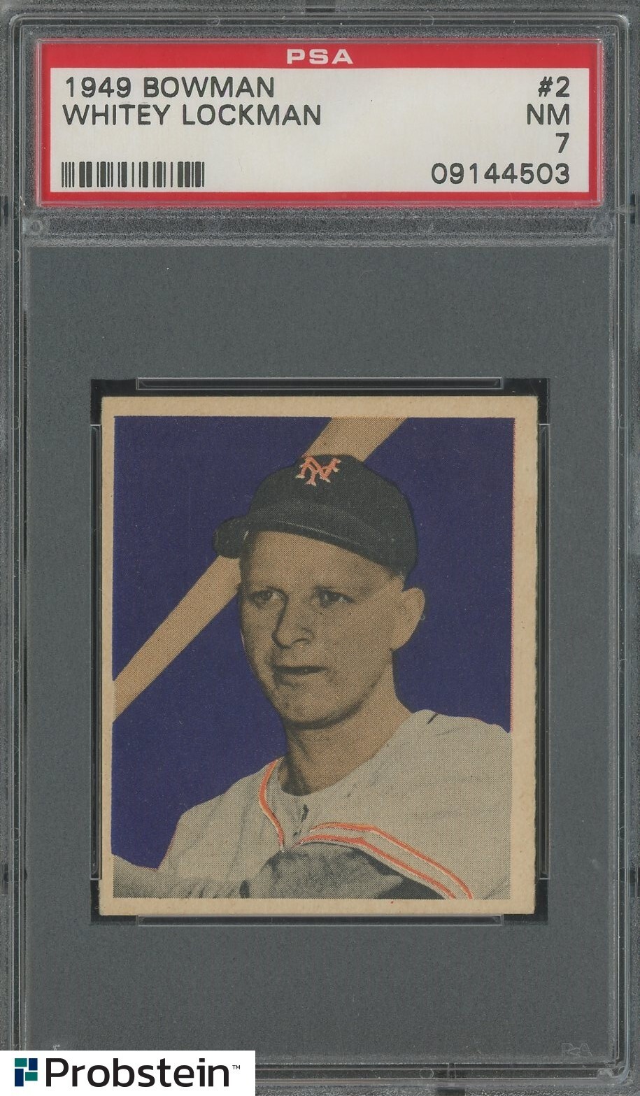 1949 Bowman #2 Whitey Lockman Giants PSA 7