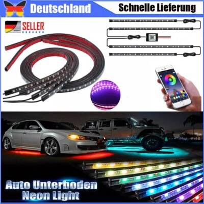 Auto LED Unterbodenbeleuchtung RGB Neon Underglow Atmosphäre Lichtleiste App DHL