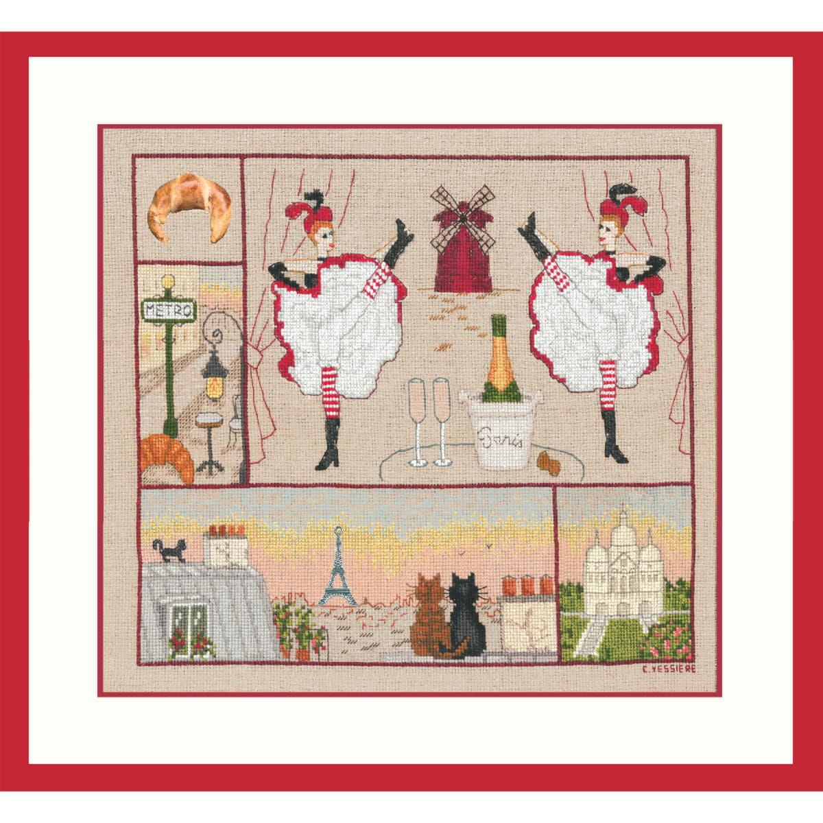 Le Bonheur des Dames counted cross stitch kit ""Paris Happiness"", 24,5x22,5cm, DI