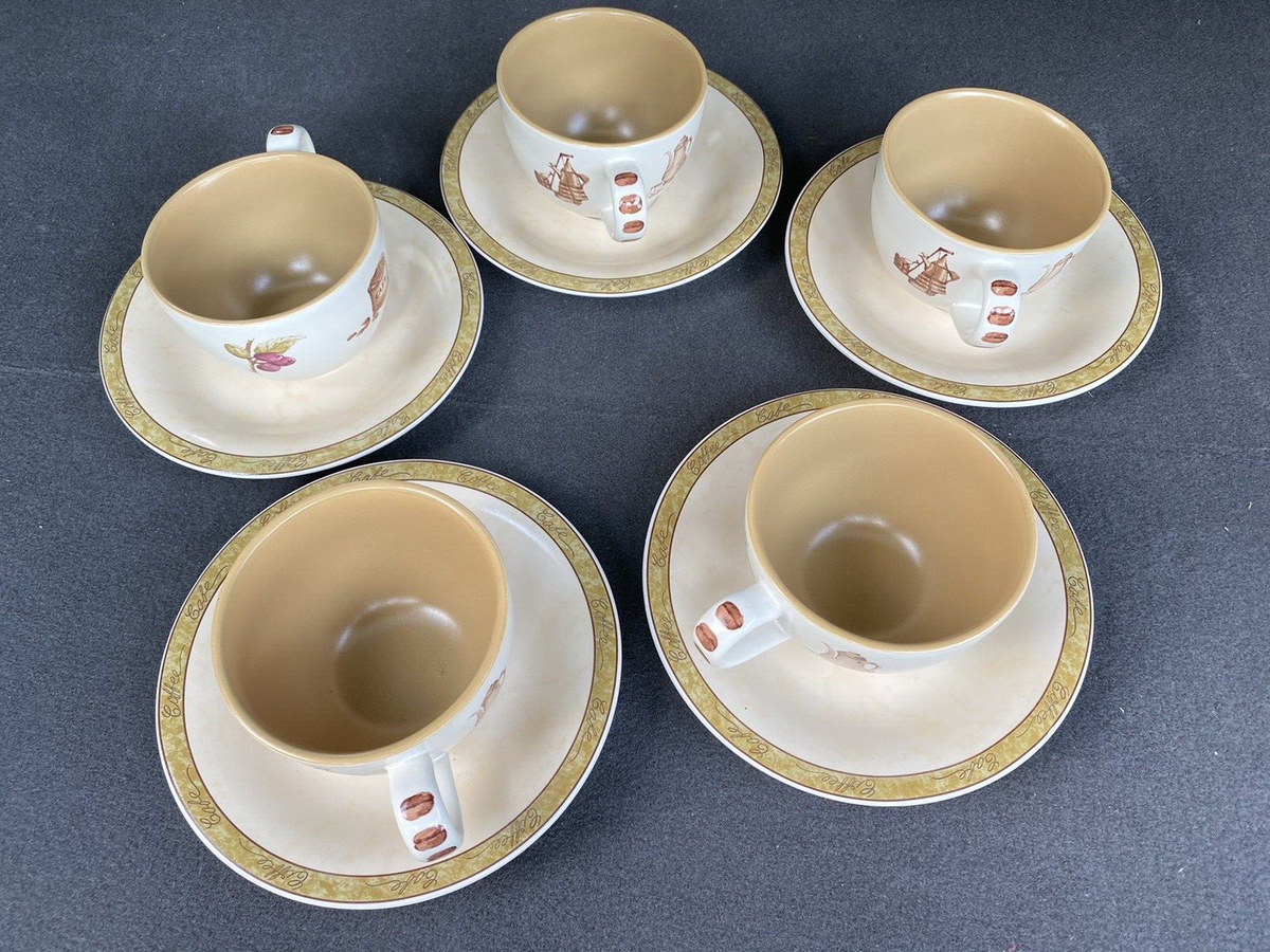 Brand New Royal Orchid Stoneware Tea Cup set of 5, 6