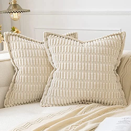 Accent Pillow-Cream Textured Stripes 18X18