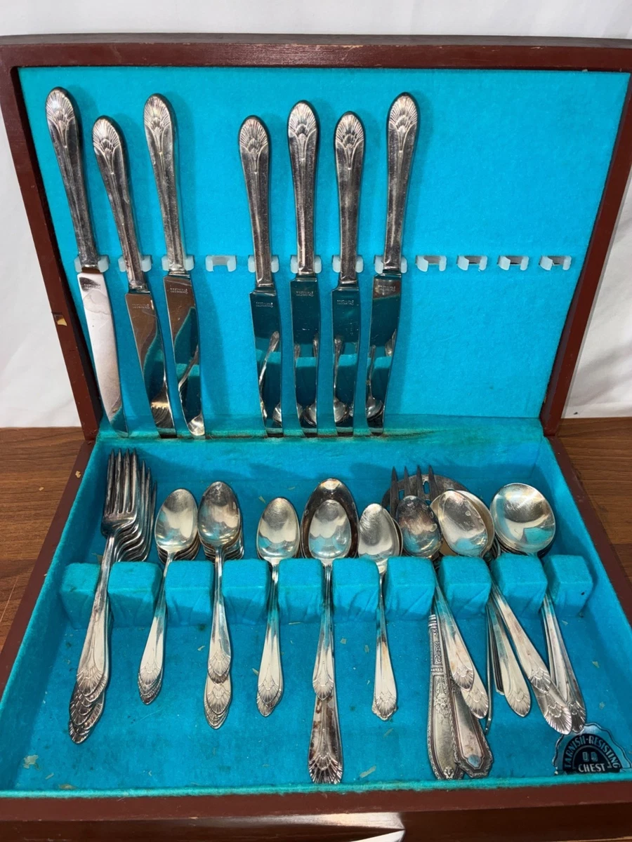Rogers Bros Flatware-Set Antique US Silver-Plated Flatware for