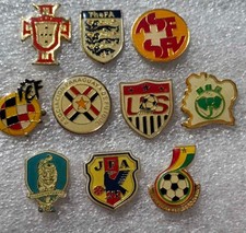 Football Soccer Federations Set of 10 Old Vintage Rare Badges Pins