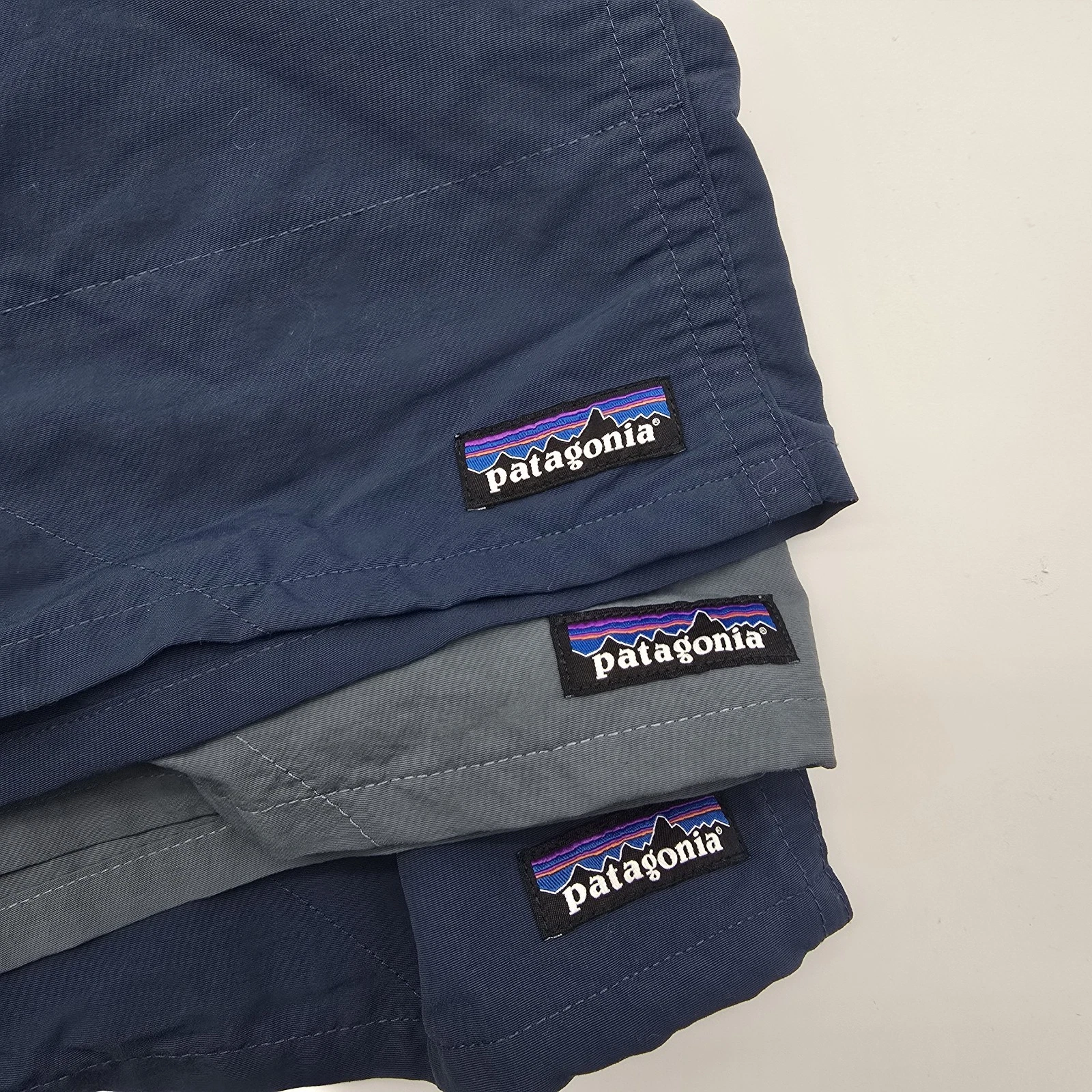 Patagonia Baggies Shorts Lot Of 3 Men's XL Blue Gray Lined Swim Trunks Beach