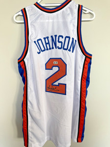 Veste Mitchell & Ness Larry Johnson - New York Knicks, Bleu/orange, Taille 58 (big & Tall) - Occasion Très Bon état