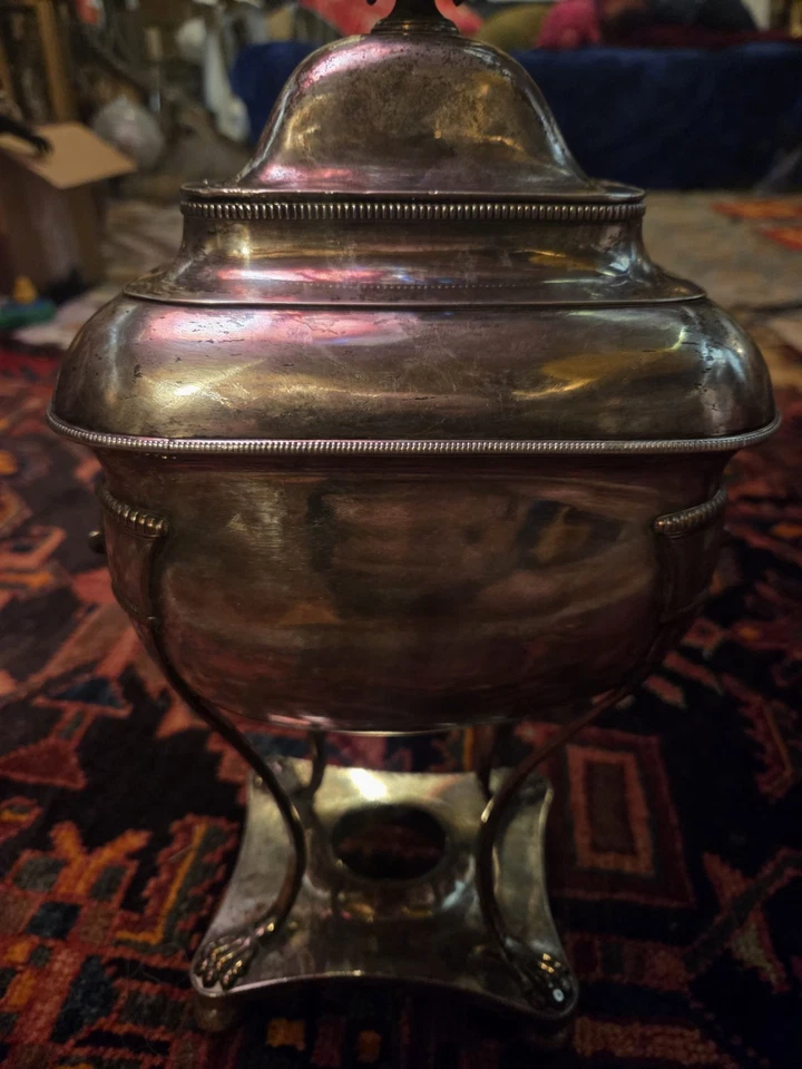 Old Sheffield Plate Tea Water Urn Early 19th Century English Regency Silver - Image 3 of 4