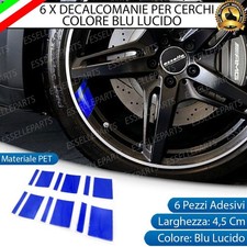 6 X DECALCOMANIE PER CERCHI RUOTE BORDO ADESIVO BLU PER DR AUTOMOBILES DR-2