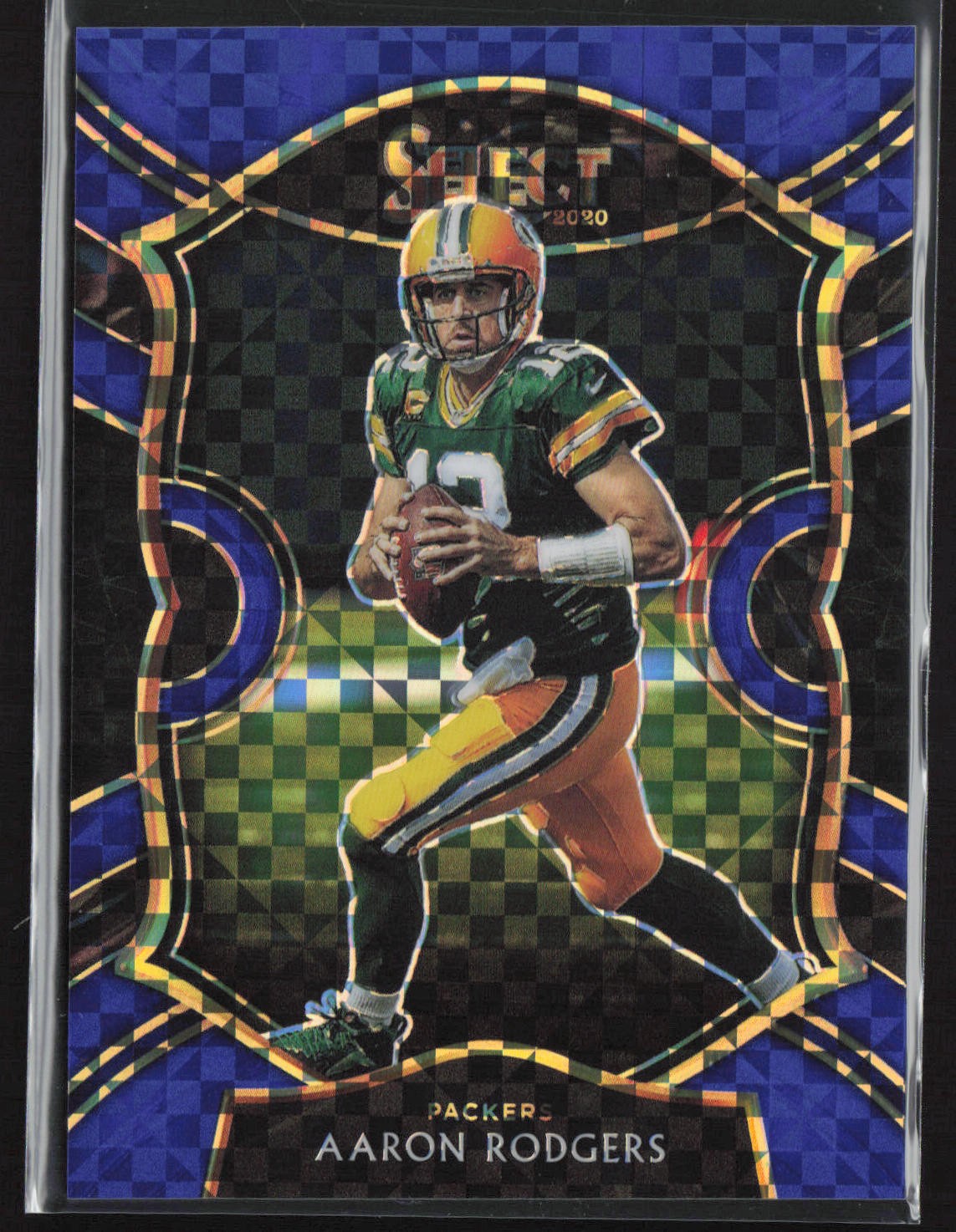 2020 Panini Select #12 Aaron Rodgers Blue Prizm #/175