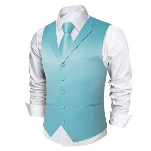 Men's Tuxedo Vest & Bowtie/Necktie Set, Classic Formal Waistcoat Paisley Floral - Picture 184 of 224