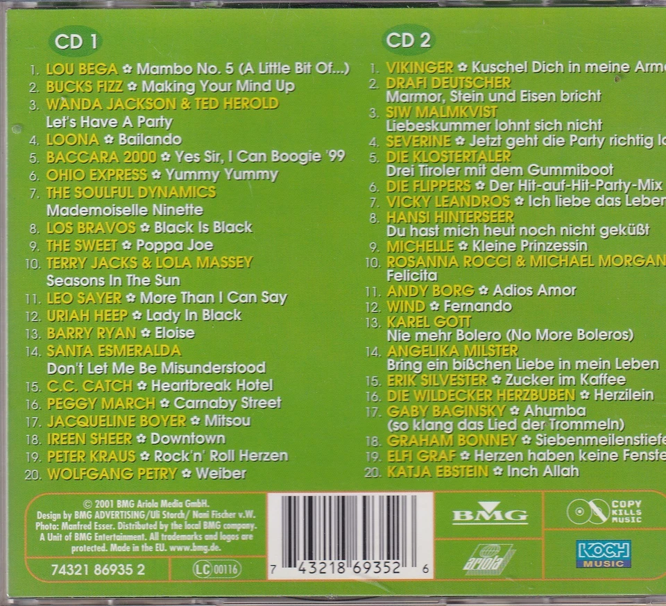 -0973- Sommer-Hit Festival 2001 - 40 Oldies & Schlager -Doppel-CD- near mint - Bild 2 von 2