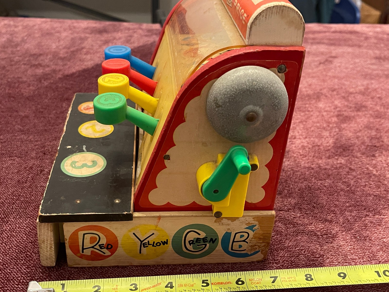 как выглядит Fisher Price 1960 s Wooden 972 Toy Cash Register WORKS фото