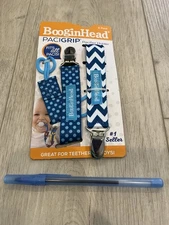 2 Pack BooginHead|Pacigrip| Pacifier Holder Clip On Blues/White
