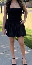 Women s Black Solid Sleeveless Square Neck Bu...