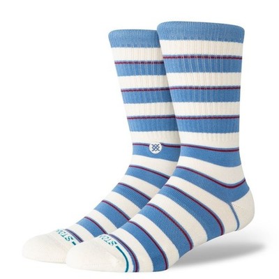 STANCE GESTREIFTE IT CREW-SOCKEN. NEU CAPRI BLAU GESTREIFT GEPOLSTERT STÜTZE WADE S26