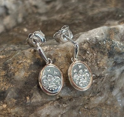 Filigrane Ohrhänger Clogau walisisches Silber & 9 kt Rotgold Lebensbaum Wales