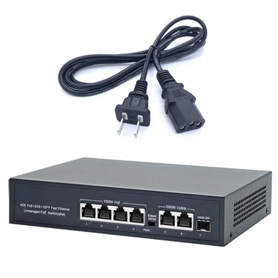 Gigabit 4+2 Port POE Power Switch 802.3af/at AC100-240V 250meter Transmission - Image 1 of 4