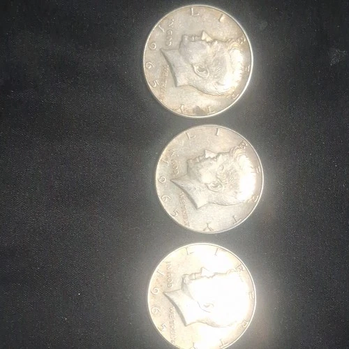 Kennedy Half Dollar 1965 Silver Coins Lot of 3 Circulated 50C 0.4 Fineness