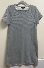 J.Crew Striped Knit T-Shirt Dress Women's Small Navy White Short Sleeve Casual