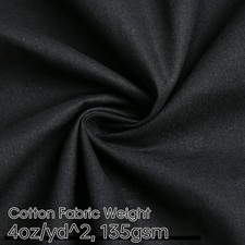 Black Cotton Fabric, Natural 100 Cotton Poplin Fabric by The Yard 59 Inches ...