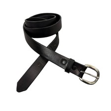 Santa Fe Leather Co Belt Mens 40 Black Leather Silver Buckle Snap On Classic Usa