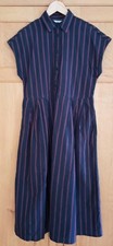 Toast Dress 10 Navy/Cerise Stripe - very good condition