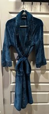 Vintage NWT Natori Classic Long Velvet Bath Robe Turquoise Large