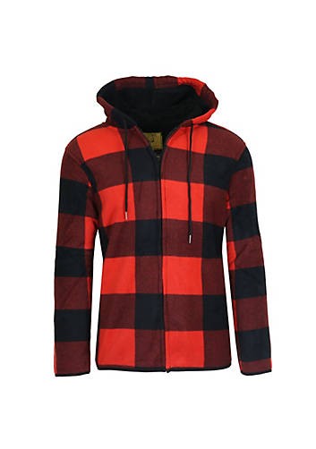 МУЖСКАЯ КЛЕТЧАТАЯ ТОЛСТОВКА BLUE ROCK GALAXY J. COME В СОВРЕМЕННОМ СТИЛЕ, J-8001 - РАЗМЕР XL - КРАСНЫЙ