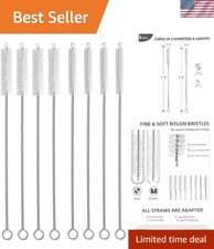 Flexible Long Straw Cleaner Set - 8 Durable Brushes for All Your Drinkware Needs