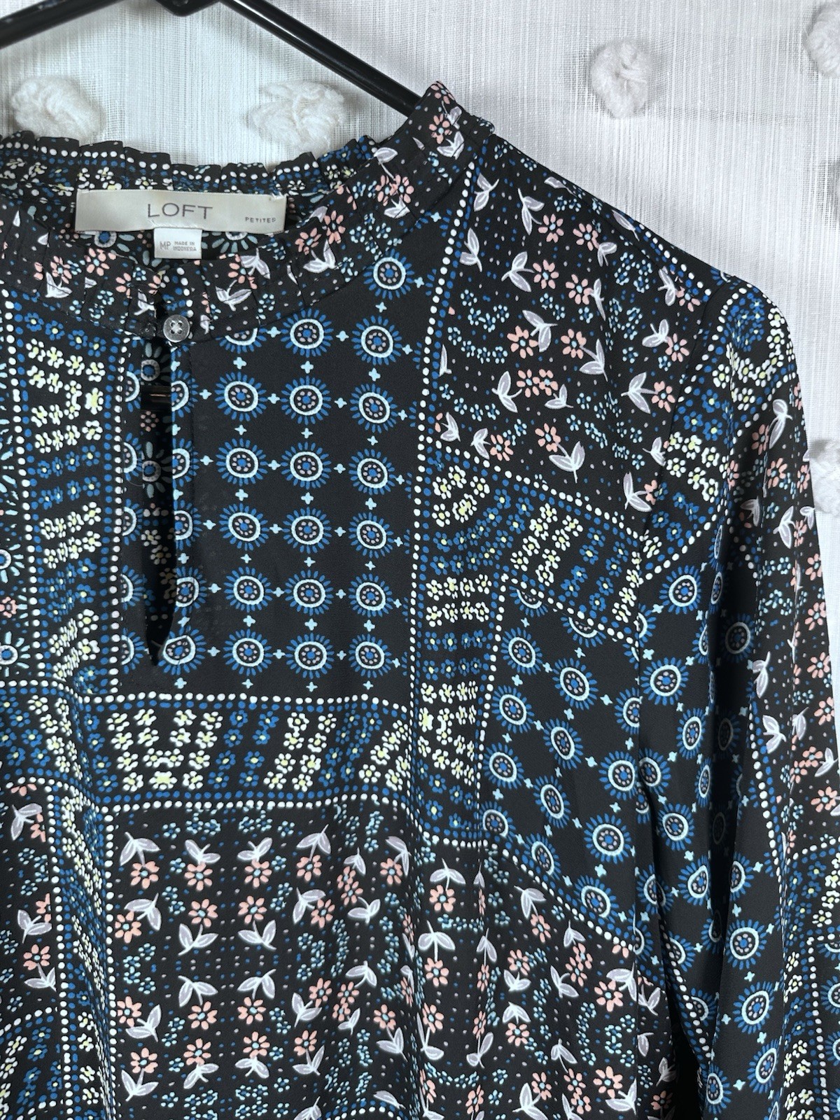 LOFT Women’s Multicolor Floral Patchwork Blouse S… - image 5