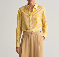 Gant Bluse Gelb Gr. 38 Damen Seidenbluse Seide Baumwolle Floral Hemd 4300317