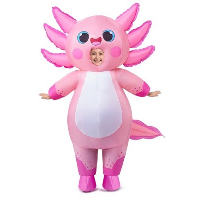 Kids Inflatable Costume, Full Body Pink Axolotl Air Blow Up Halloween Costumes