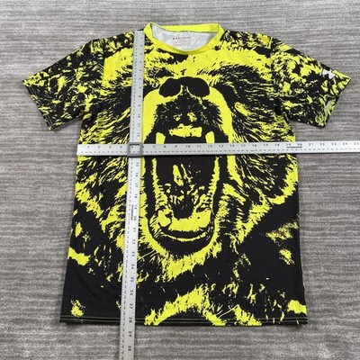 Under Armour Shirt Mens 2XL Yellow Short Sleeve Bear Graphic
