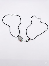 Palestine Map Jerusalem Dome of the Rock Pendant Necklace Set